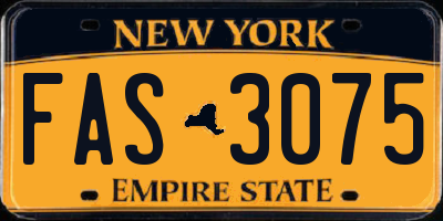 NY license plate FAS3075