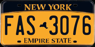 NY license plate FAS3076