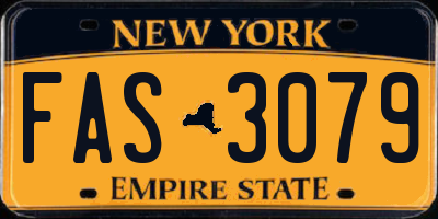 NY license plate FAS3079