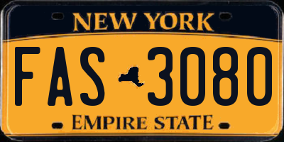 NY license plate FAS3080