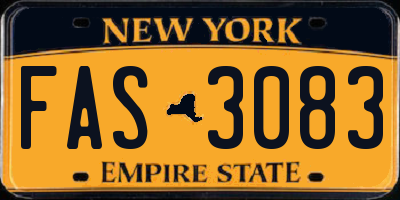 NY license plate FAS3083