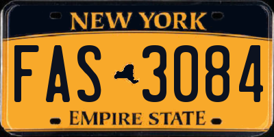 NY license plate FAS3084