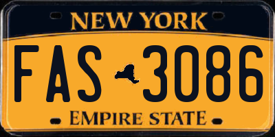 NY license plate FAS3086