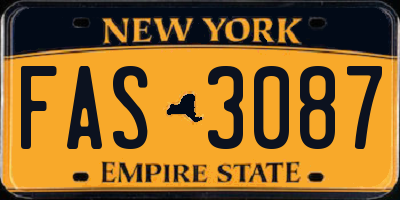 NY license plate FAS3087