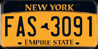 NY license plate FAS3091