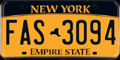 NY license plate FAS3094