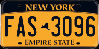 NY license plate FAS3096