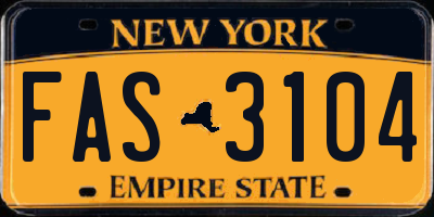NY license plate FAS3104
