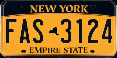 NY license plate FAS3124