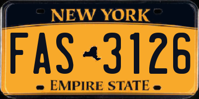 NY license plate FAS3126
