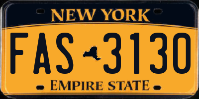 NY license plate FAS3130