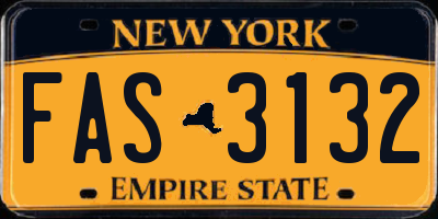 NY license plate FAS3132