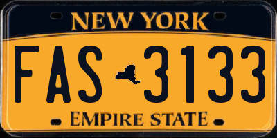 NY license plate FAS3133