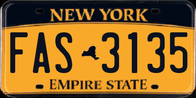 NY license plate FAS3135