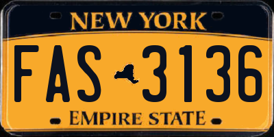 NY license plate FAS3136