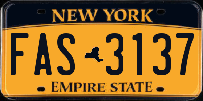 NY license plate FAS3137