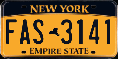 NY license plate FAS3141