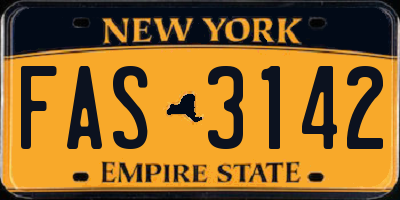 NY license plate FAS3142