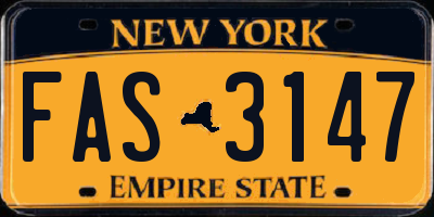 NY license plate FAS3147