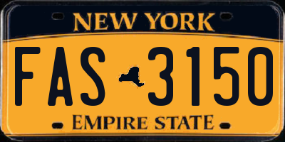 NY license plate FAS3150