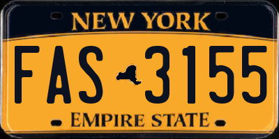 NY license plate FAS3155