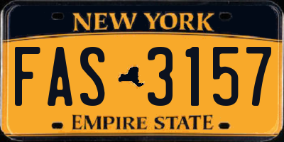 NY license plate FAS3157