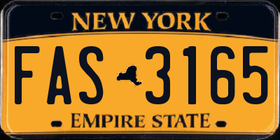 NY license plate FAS3165