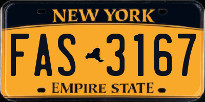 NY license plate FAS3167
