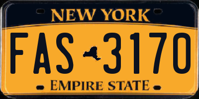NY license plate FAS3170