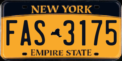NY license plate FAS3175