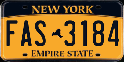 NY license plate FAS3184