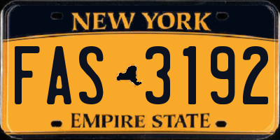 NY license plate FAS3192