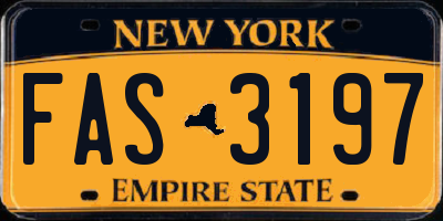NY license plate FAS3197