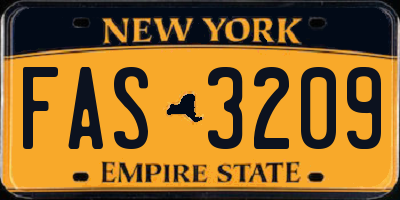 NY license plate FAS3209