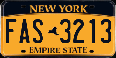NY license plate FAS3213