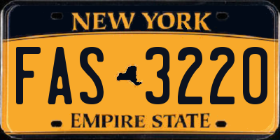 NY license plate FAS3220