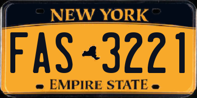 NY license plate FAS3221