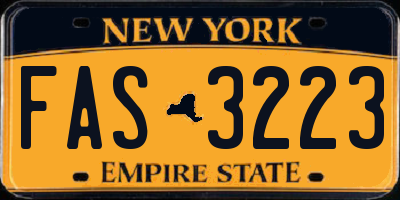 NY license plate FAS3223