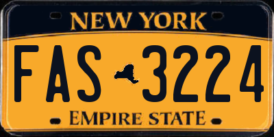 NY license plate FAS3224