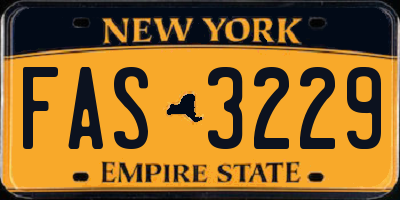 NY license plate FAS3229