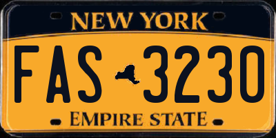 NY license plate FAS3230