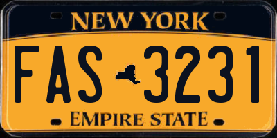 NY license plate FAS3231
