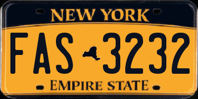 NY license plate FAS3232