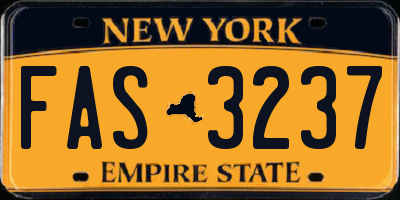 NY license plate FAS3237