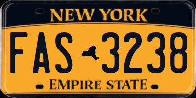 NY license plate FAS3238