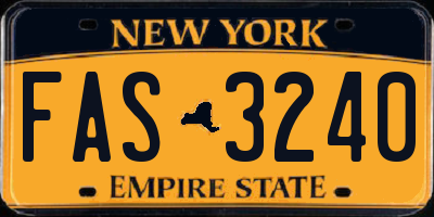 NY license plate FAS3240