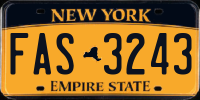 NY license plate FAS3243