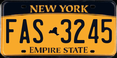 NY license plate FAS3245