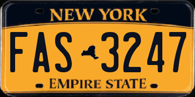 NY license plate FAS3247