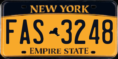 NY license plate FAS3248